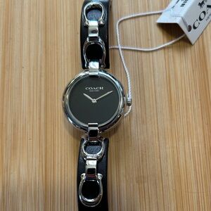 Coach Women's Watch with Black Dial and Silver Accents